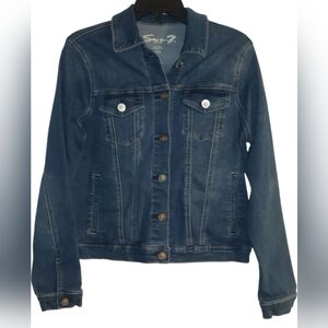 Seven7 Blue Jean Jacket Classic Tailored Fit Size S